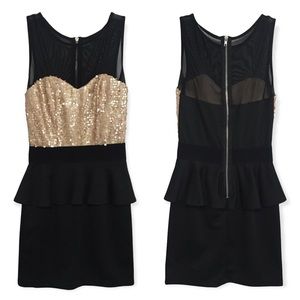 Sequin Peplum Mini Dress